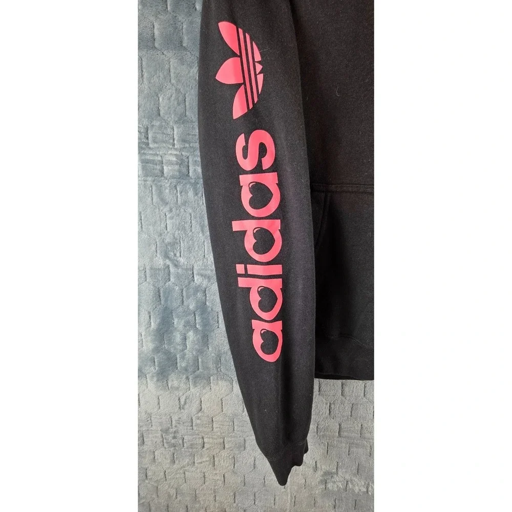 Adidas OG Heart Box Hoodie Men's Small‎ Black Sweatshirt Trefoil Logo HC1794